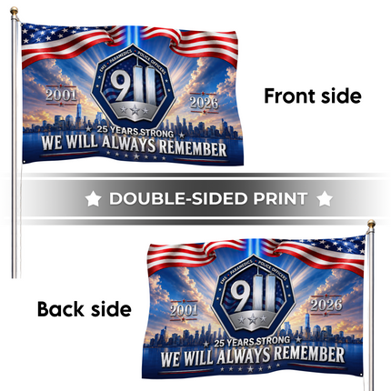 Patriot Day 25th Anniversary First Responders Memorial Grommet Flag