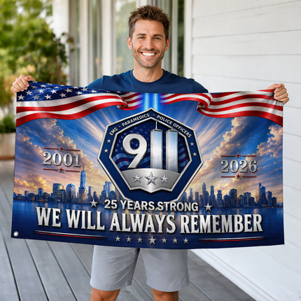 Patriot Day 25th Anniversary First Responders Memorial Grommet Flag