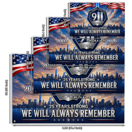 Patriot Day 25th Anniversary First Responders Memorial Grommet Flag