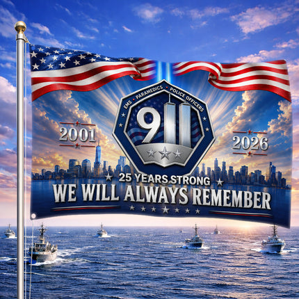 Patriot Day 25th Anniversary First Responders Memorial Grommet Flag
