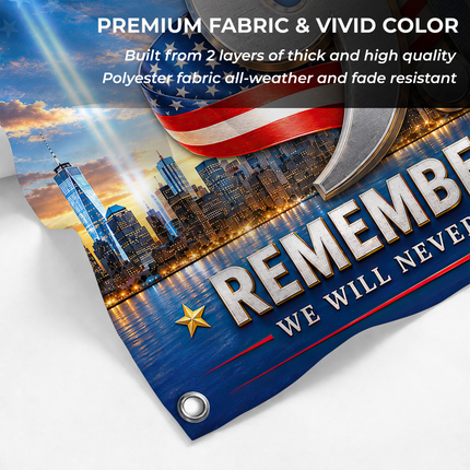 Patriot Day 25th Anniversary Remembered All Year Grommet Flag