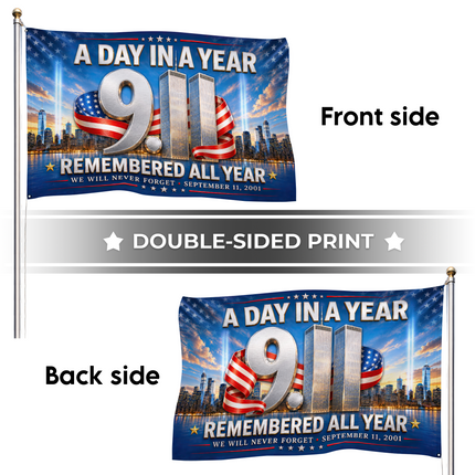 Patriot Day 25th Anniversary Remembered All Year Grommet Flag