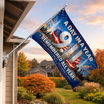 Patriot Day 25th Anniversary Remembered All Year Grommet Flag