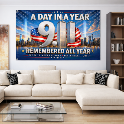 Patriot Day 25th Anniversary Remembered All Year Grommet Flag