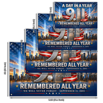Patriot Day 25th Anniversary Remembered All Year Grommet Flag