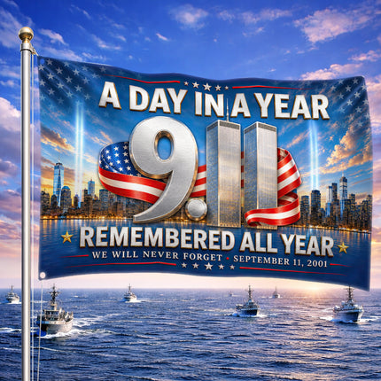 Patriot Day 25th Anniversary Remembered All Year Grommet Flag