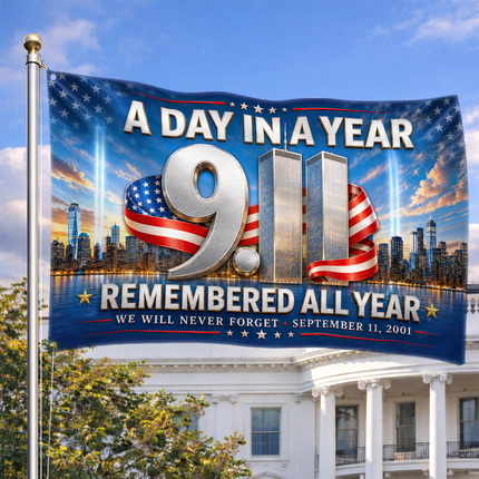 Patriot Day 25th Anniversary Remembered All Year Grommet Flag