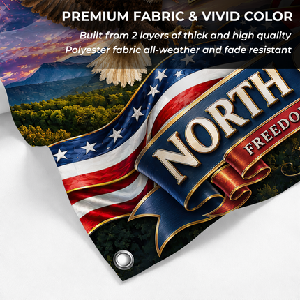 North Carolina Grommet Flag Freedom Faith Family Eagle