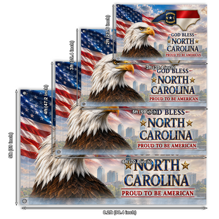 North Carolina Grommet Flag God Bless State Eagle American Pride