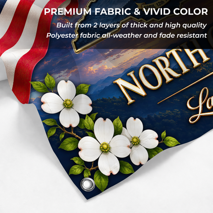 North Carolina Grommet Flag Land of Liberty Eagle Dogwood