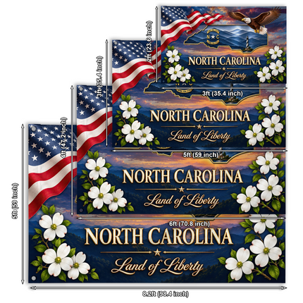 North Carolina Grommet Flag Land of Liberty Eagle Dogwood