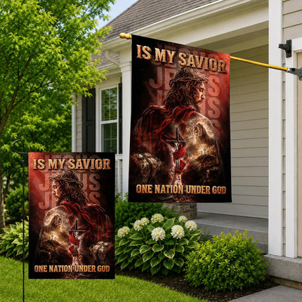 Jesus Is My Savior God Warrior Lion Flag