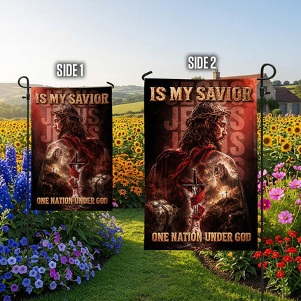 Jesus Is My Savior God Warrior Lion Flag