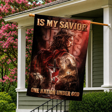 Jesus Is My Savior God Warrior Lion Flag