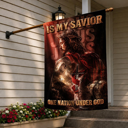 Jesus Is My Savior God Warrior Lion Flag