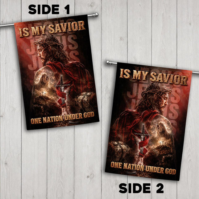 Jesus Is My Savior God Warrior Lion Flag