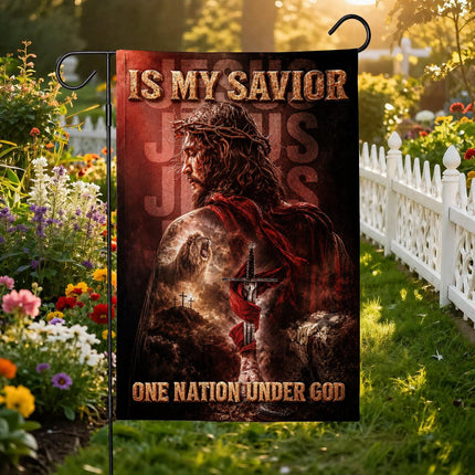 Jesus Is My Savior God Warrior Lion Flag