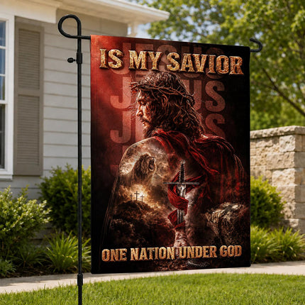 Jesus Is My Savior God Warrior Lion Flag