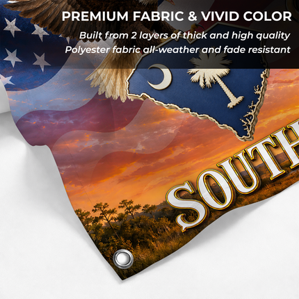 South Carolina Grommet Flag Thankful Grateful Blessed Eagle