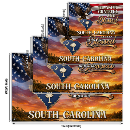 South Carolina Grommet Flag Thankful Grateful Blessed Eagle
