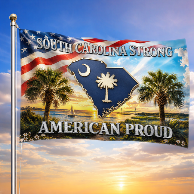 South Carolina Grommet Flag Strong American Proud Palmetto