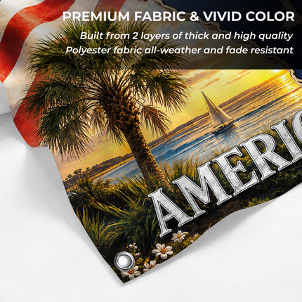 South Carolina Grommet Flag Strong American Proud Palmetto
