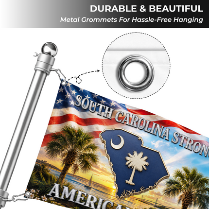 South Carolina Grommet Flag Strong American Proud Palmetto