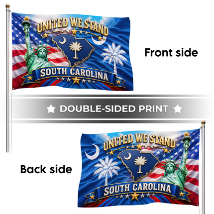 South Carolina Grommet Flag United We Stand Liberty Palmetto
