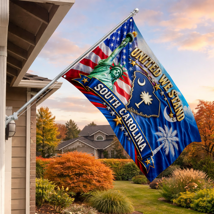 South Carolina Grommet Flag United We Stand Liberty Palmetto