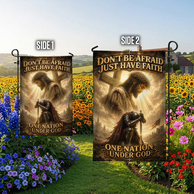 SP-01 Jesus Garden Don’t Be Afraid Just Have Faith Christian Garden Flag Religious Celebrations
