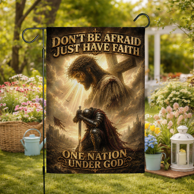 SP-01 Jesus Garden Don’t Be Afraid Just Have Faith Christian Garden Flag Religious Celebrations