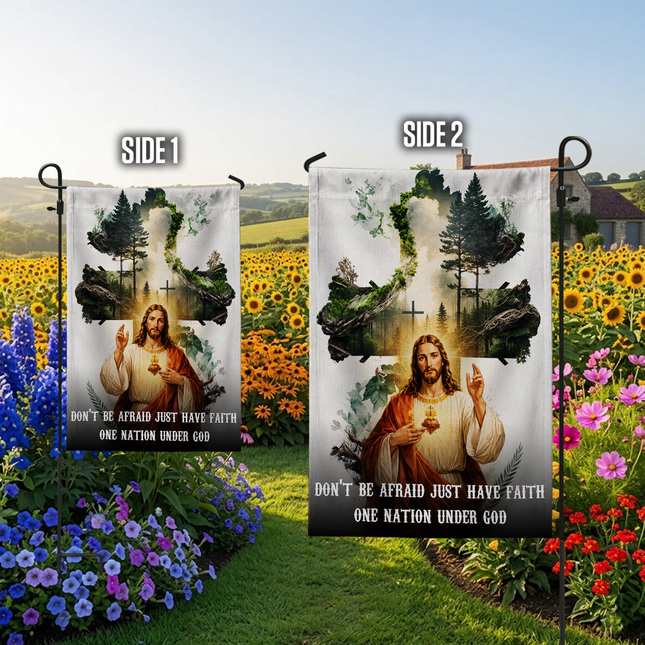 SP-01 Faith Garden Flag Jesus Christ Divine Love Baptism First Communion