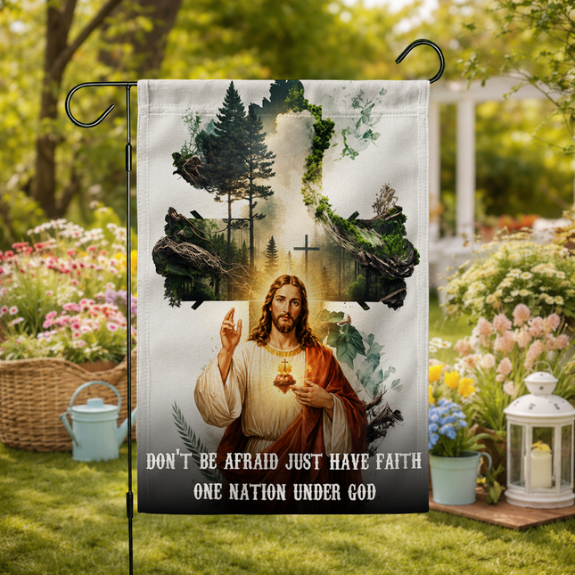 SP-01 Faith Garden Flag Jesus Christ Divine Love Baptism First Communion