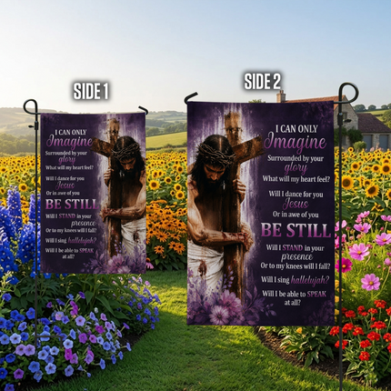 SP-01 Jesus Is My Life Flag I Can Only Imagine Cross Garden Flag Veterans Day