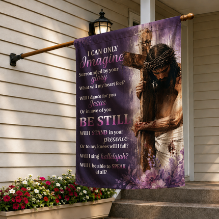 SP-01 Jesus Is My Life Flag I Can Only Imagine Cross Garden Flag Veterans Day