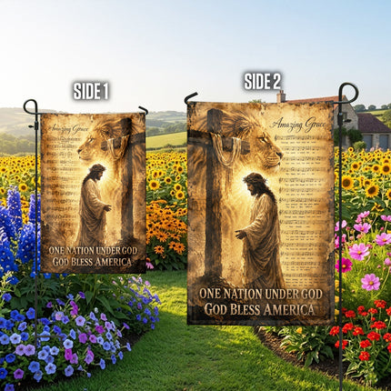 SP-01 Glowing Cross Garden Flag Jesus Savior Redeemer Christian Decor