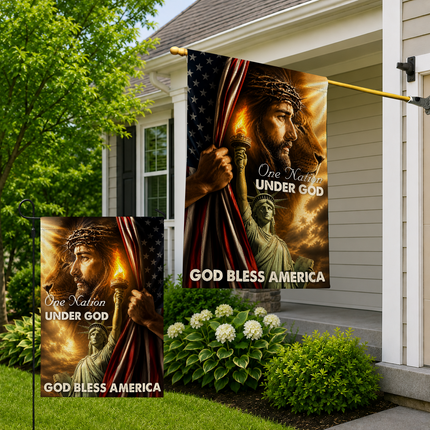 SP-01 One Nation Under God Flag Crown of Thorns Independence Day