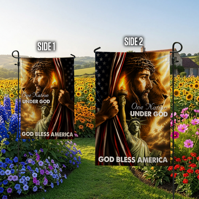 SP-01 One Nation Under God Flag Crown of Thorns Independence Day