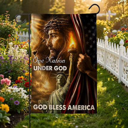 SP-01 One Nation Under God Flag Crown of Thorns Independence Day