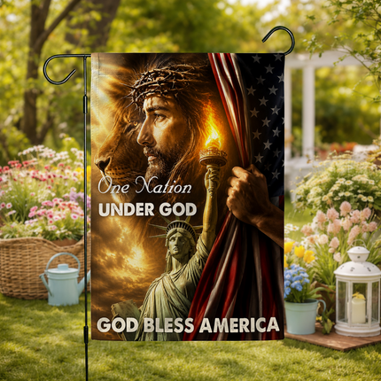 SP-01 One Nation Under God Flag Crown of Thorns Independence Day