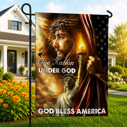 SP-01 One Nation Under God Flag Crown of Thorns Independence Day