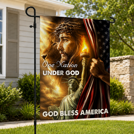 SP-01 One Nation Under God Flag Crown of Thorns Independence Day