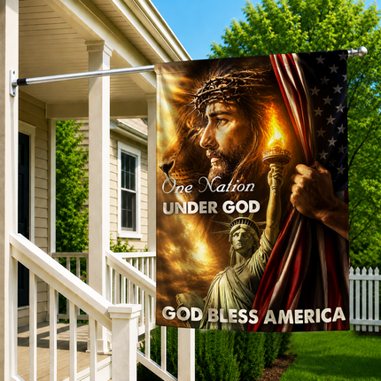 SP-01 One Nation Under God Flag Crown of Thorns Independence Day