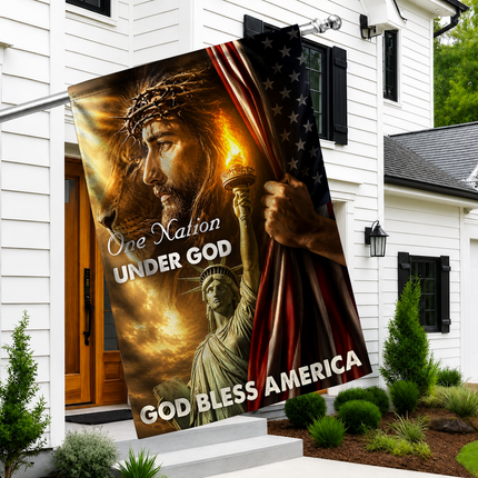 SP-01 One Nation Under God Flag Crown of Thorns Independence Day
