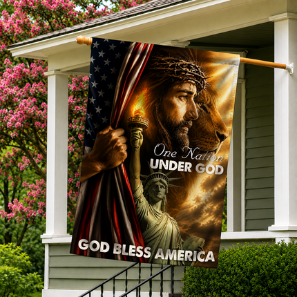 SP-01 One Nation Under God Flag Crown of Thorns Independence Day