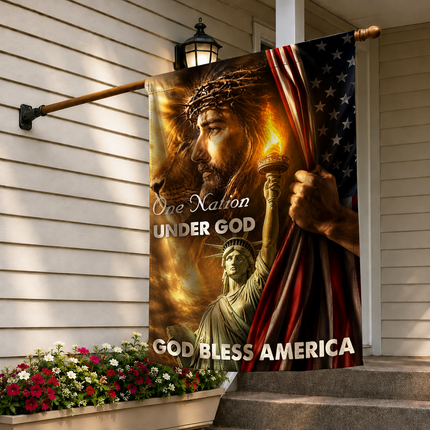 SP-01 One Nation Under God Flag Crown of Thorns Independence Day