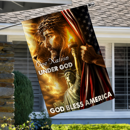 SP-01 One Nation Under God Flag Crown of Thorns Independence Day