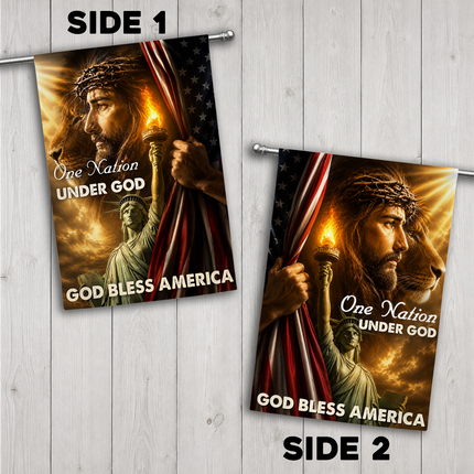 SP-01 One Nation Under God Flag Crown of Thorns Independence Day