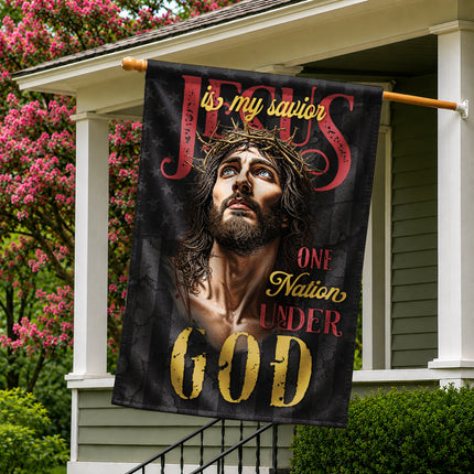 SP-01 One Nation Under God Flag Jesus Is My Savior National Day of Prayer
