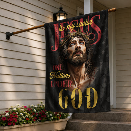 SP-01 One Nation Under God Flag Jesus Is My Savior National Day of Prayer